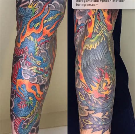 5 Gorgeous Dragon And Phoenix Tattoos To Add Harmony