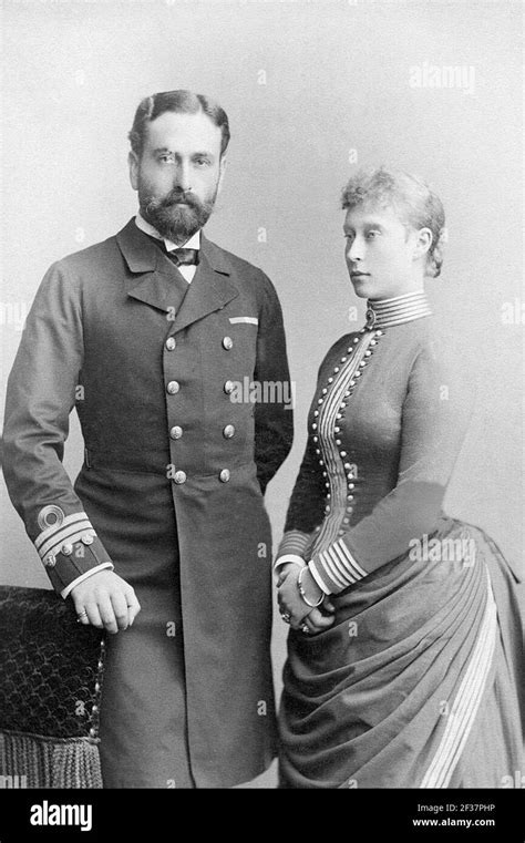 Prince Louis of Battenberg and his wife Princess Victoria of Hesse and by Rhine Stock Photo - Alamy