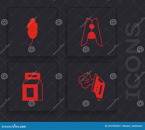 Pictogram Voor Elektrische Ijzervederkleding En Wasmiddel Instellen