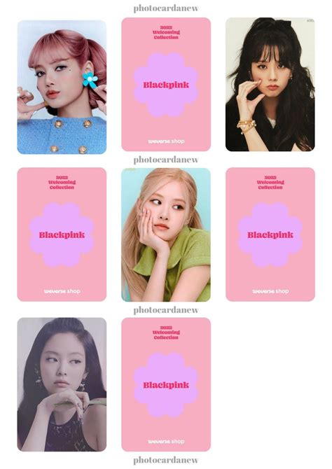 Blackpink Photocard Template Kart Ablonu Kart Izimi Kartlar