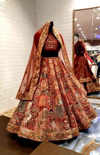 Stitched 12 Colours Embroidered Bridal Lehengas Size Free Size At Rs