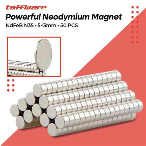 Taffware Powerful Neodymium Magnet Ndfeb N Pcs Mg Silver