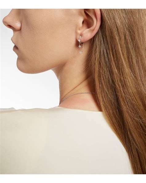 Pers E Kt Gold Single Earring With Diamonds In White Lyst