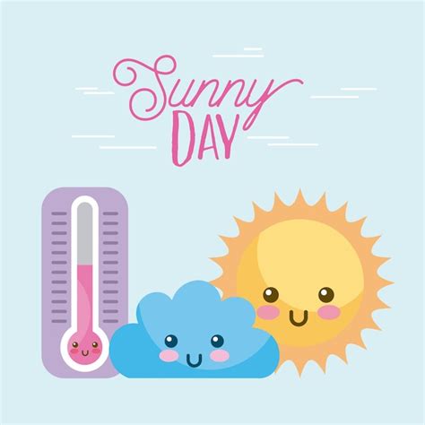 Dibujos Animados De Día Soleado Vector Premium