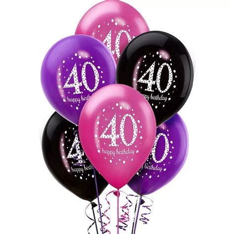 Pink Sparkling Celebration 40th Birthday Decorating Kit With Balloons Party City