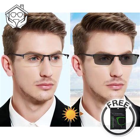 Anti Radiation Photochromic Half Frame Business Eyeglass For Women Men