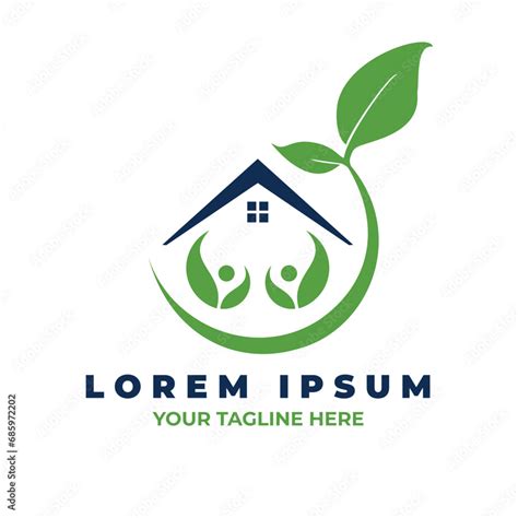 Nursing House Logo Design Home Care Elderly Logo Vector Illustrations