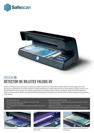 Ficha Técnica Detector de Billetes Safescan 70 PDF Descarga Gratuita