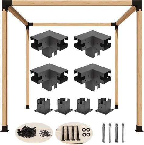 Amazon Meruzy Stainless Steel Woodwork Pergola Kit Elevated Wood