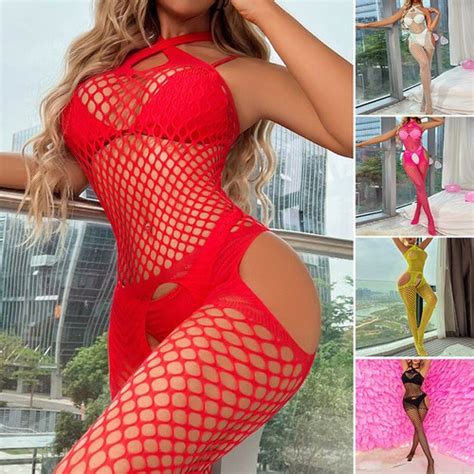Lingerie Sexy Bas De Corps Entrejambe Ouvert Résille Body Nuisette