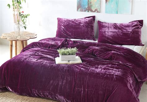 3 Pieces Set Luxury Crushed Velvet Duvet Cover Boho Bedding Uo Etsy