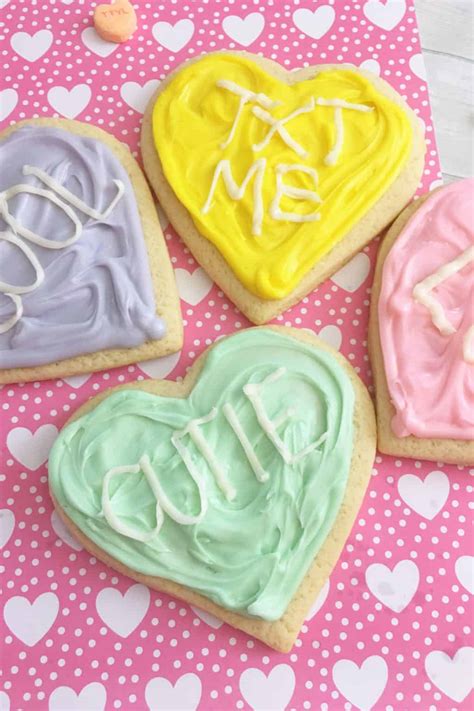 Easy Conversation Heart Cookies For Valentines Day