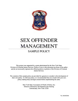 Fillable Online SEX OFFENDER MANAGEMENT MODEL POLICY Fax Email Print