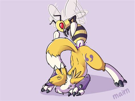 Rule 34 1boy 1girls Anthro Beedrill Body Fur Color Crossover Digimon Erection Female Fluffy