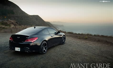 Mean Black Hyundai Genesis Coupe Gets Custom Vented Hood And More Gallery