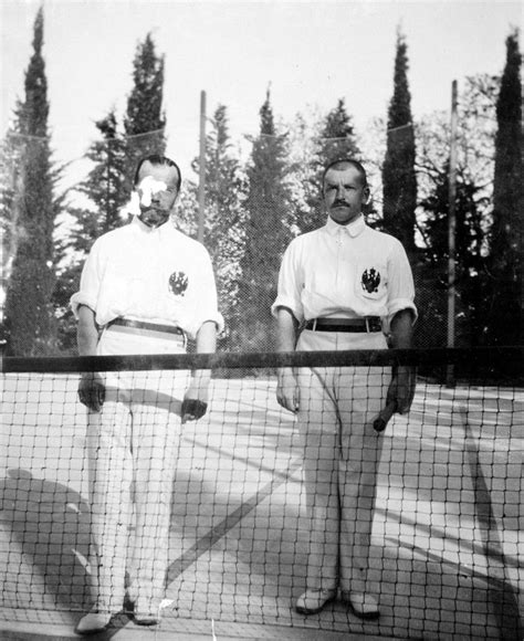 Tsar Nicholas Ii And Officer On The Tennis Courts At Livadia Palace