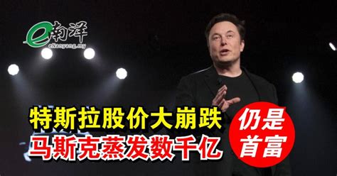 特斯拉股价大崩跌 马斯克蒸发数千亿仍是首富