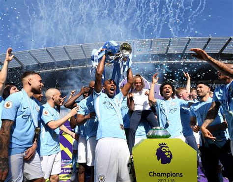 Manchester City Superstars Lift Premier League Trophy Best Snaps Of