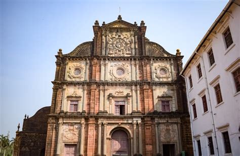 Ancient Basilica Of Bom Jesus Old Goa Church At South Part Of India