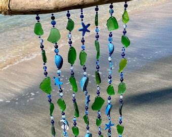 Beach Glass Wind Chime Sea Glass Shell And Driftwood Wind Chime