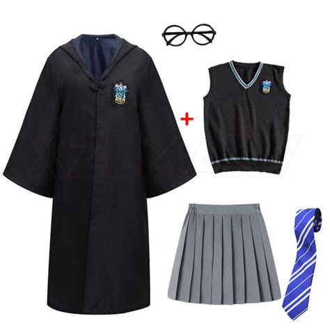 Kit Capa Uniforme Completo Infantil Corvinal Ravenclaw Hogwards Harry