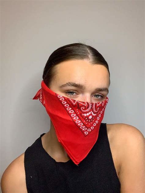 Bandana Girl Bandana Scarf Red Bandana Bandana Print Scarf Mask