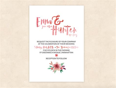 Floral Watercolor Invitation Set On Behance