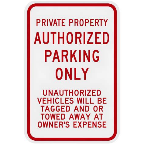 Lavex Private Property Authorized Parking Only High Intensity