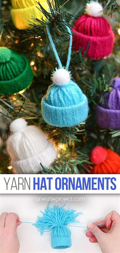 Yarn Hat Ornaments Christmas Crafts Diy Christmas Ornaments Easy