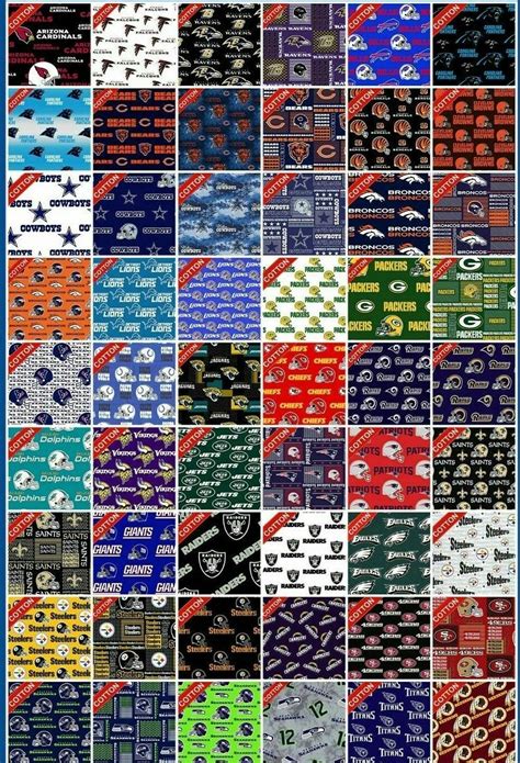 Nfl Cotton Fabric 14 Yard 9 Inches X 58 Inches Pick Your Team 100