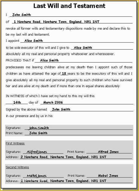 Free Printable Last Will And Testament Forms Arizona Printable Forms