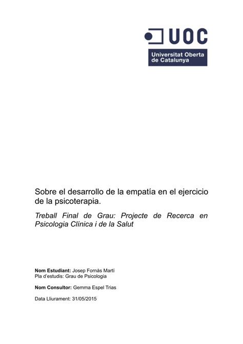 PDF Sobre el desarrollo de la empatía en el ejercicio de la