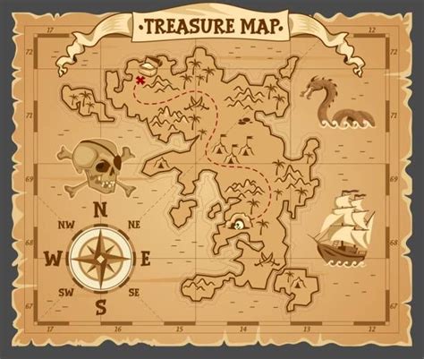 4989 Pirate Map Illustrations And Clip Art Istock Pirate Maps Map Treasure Maps