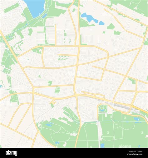 Printable map of Herning, Denmark with main and secondary roads and ...