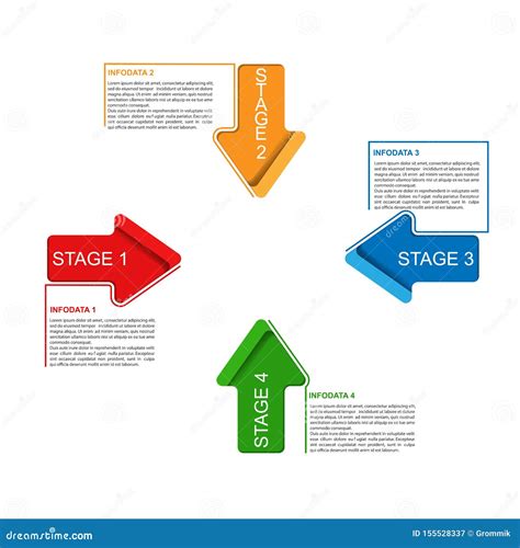 Infografa Cuatro Etapas Al éxito Plantilla Para El Diseño Y La