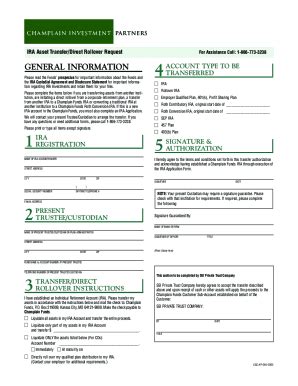 Fillable Online Ira Asset Transfer And Direct Rollover Form Fax