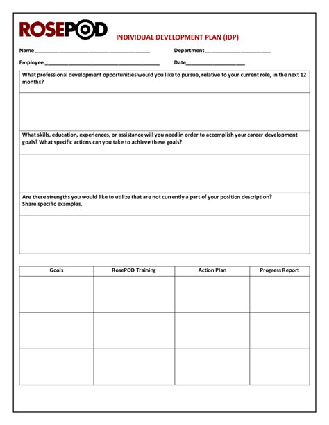 Individual Development Plan Template Edit Fill Sign Online Handypdf