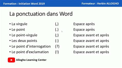 5 8 Word 2019 Les règles de ponctuation point virgule deux