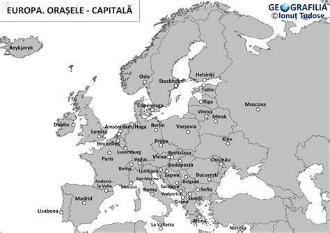 Geografilia Hărți Bac Europa țărmuri Fluvii Lacuri Capitale