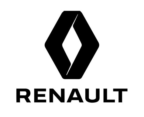 Renault Logo Brand Car Symbol With Name Black Design French Automobile ...