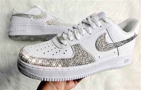 Men S Swarovski Nike Air Force With Swarovski Crystals Men S White