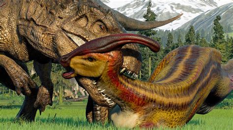 Carnivore Herbivore Dinosaurs Battle Royale In Biosyn Sanctury