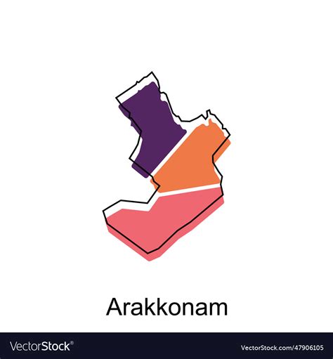 Map Of Arakkonam City The India Country Royalty Free Vector