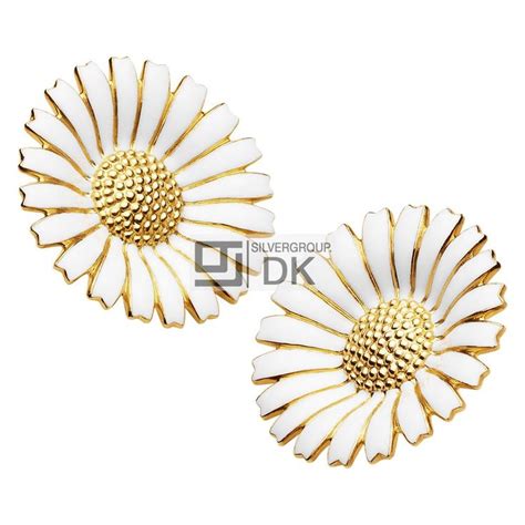 Georg Jensen Gilded Silver Ear Clips Daisy Mm Georg Jensen