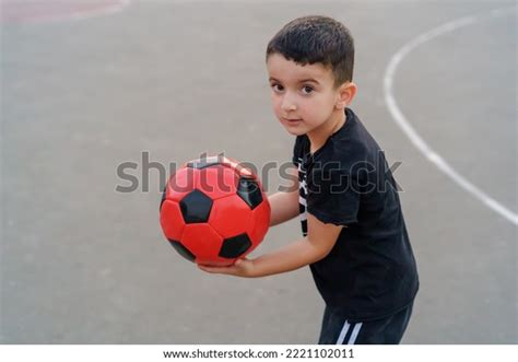 Portrait Little Boy Soccer Ball Stock Photo 2221102011 | Shutterstock