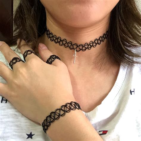 S Tattoo Choker Pieces Assorted Color Tattoo Choker Collar