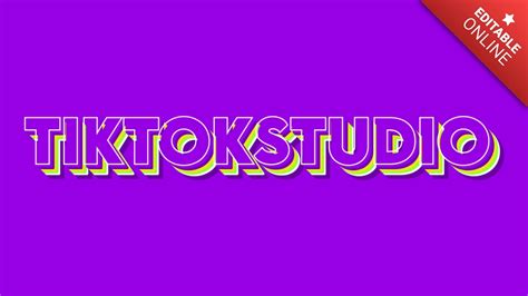 TIKTOKSTUDIO Effet 3D Violet Avec Couleurs Superposées Générateur d