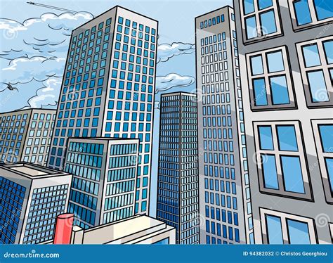 Background City Buildings Scene Stock Vector - Illustration of design ...