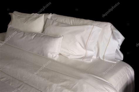 Pillows On A Hotel Bed — Stock Photo © Pixelsaway 2435111