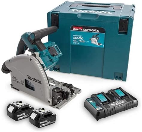 Makita DSP600PT2J Tauchsäge 18 V Li Ion 5 Ah 165 mm 2 Akkus 18 V 5 Ah